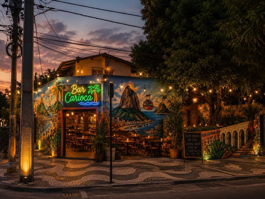 Fachada de Fdo de Janeiro de noche